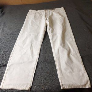 Wenceslao Motta Mens Size 42 x 35 Big Tall   Pants White Cotton Chino Khaki